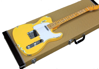 Custom Regent Graffiti Yellow Heavy Relic Aged Electric Guitar - Image 6