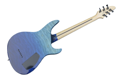 Custom Obsidian Horizon Blue Quilted Maple Top MH1000 Electric Guitar String Thru Body - Image 4
