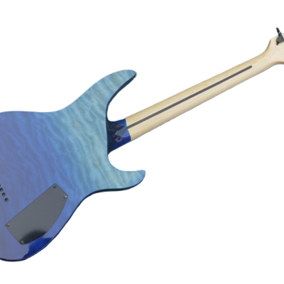 Custom Obsidian Horizon Blue Quilted Maple Top MH1000 Electric Guitar String Thru Body - Image 4