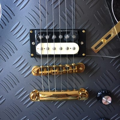 Custom Crown Standard Hybrid Textured Matte Black Diamond Plate Clear Acrylic Plexiglass Pickguard Guitar - Image 2