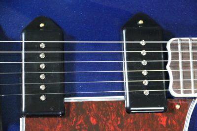 Custom Crown Cobalt Blue Metallic Fhole Archtop P90 Electric Guitar - Image 17