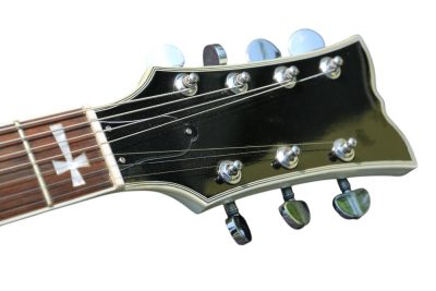 Custom Crown Arctic White Cross Inlays 7 String Electric Guitar - Image 6