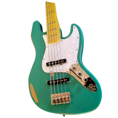 Custom Regent Heavy Relic Seafoam Green 5 String Jazz Bass