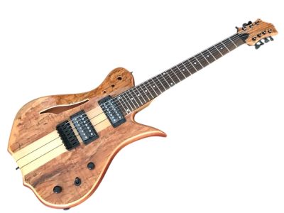 Custom Vesper Languedoc Region Natural Spalted Maple Weneer Finish 7 String Guitar - Image 8