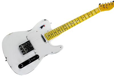 Custom Regent Killswitch Button Heavy Relic Olympic White Finish Aged Guitar - Image 6