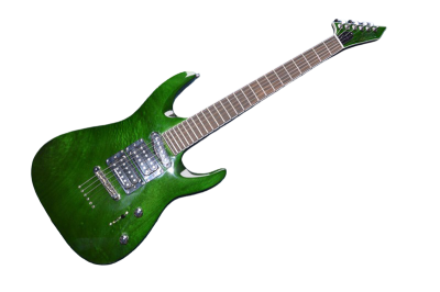 Custom Obsidian See Thru Green MH1000 Electric Guitar String Thru Body - Image 8