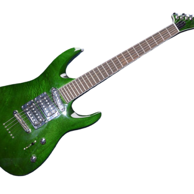 Custom Obsidian See Thru Green MH1000 Electric Guitar String Thru Body - Image 8
