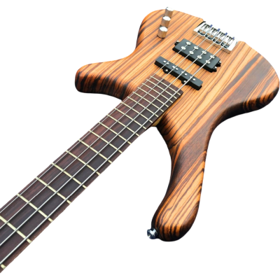 Custom Pulse RockBass Natural Zebrawood 4 String Bass - Image 6