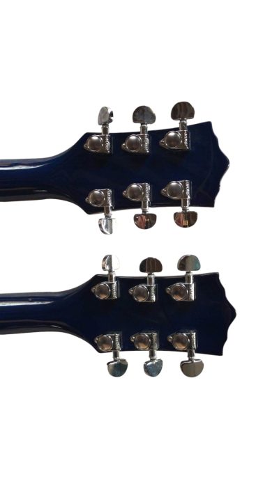 Custom Vile Guild Blue Flame Maple Top Double Neck Crossroads Guitar - Image 6
