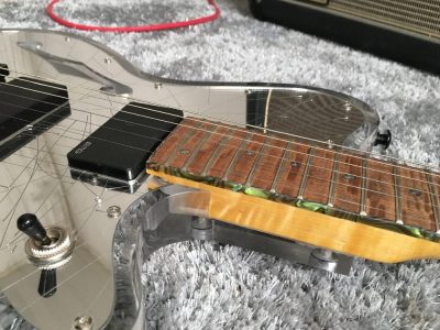 Custom Peridot Mirror Plexiglass Acrylic Rosewood Fretboard Led Guitar - Image 12