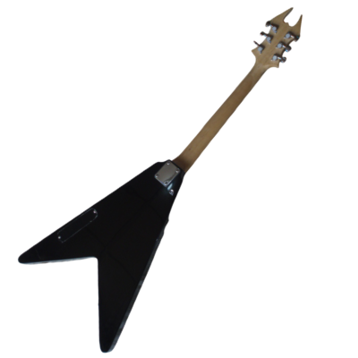 Custom Norturne Flying V Black With White Tribal Flames Widow Electric Guitar - Image 5