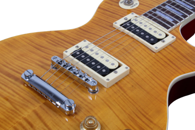 Custom Crown Appetite Amber Flame Maple Top Electric Guitar Open Coil Zebra Pickups - Image 5
