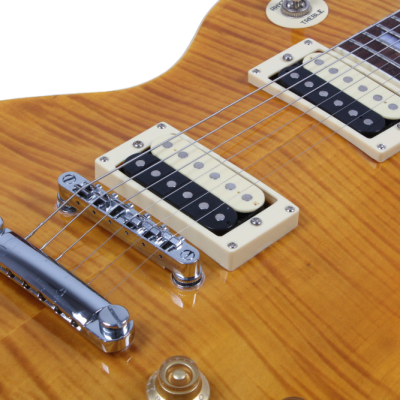 Custom Crown Appetite Amber Flame Maple Top Electric Guitar Open Coil Zebra Pickups - Image 5