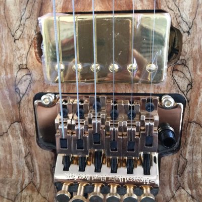 Custom Axis Natural Poplar Burl Gloss Gecko Tremolo 6 String Electric Guitar - Image 13