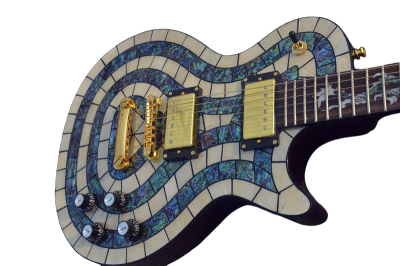 Custom Abyss Mahogany Body In Hand Laid High Grade Mosaic Guitar - Image 11