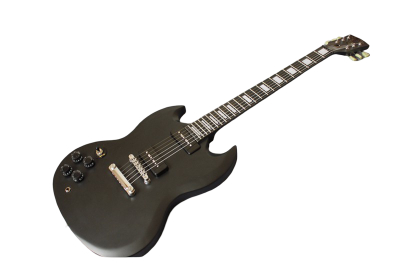Custom Crown SG Angus Satin Ebony Black Dual P-90 Single-Coil Pickups Electric Guitar - Image 5