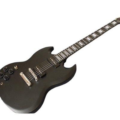 Custom Crown SG Angus Satin Ebony Black Dual P-90 Single-Coil Pickups Electric Guitar - Image 5