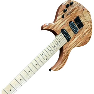 Custom Onyx Regius Spalted Maple Wood Top 7 String Guitar - Image 7