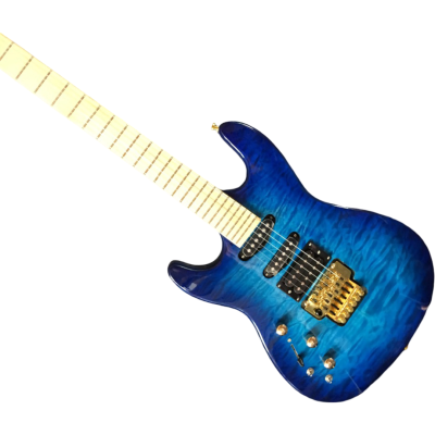 Custom Race Satin Transparent Blue Phil Collen PC1 Quilted Maple Top Electric Guitar - Image 7