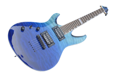 Custom Obsidian Horizon Blue Quilted Maple Top MH1000 Electric Guitar String Thru Body - Image 5