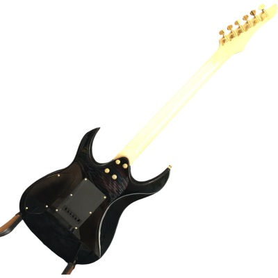 Custom Axis Natural Poplar Burl Gloss Gecko Tremolo 6 String Electric Guitar - Image 11
