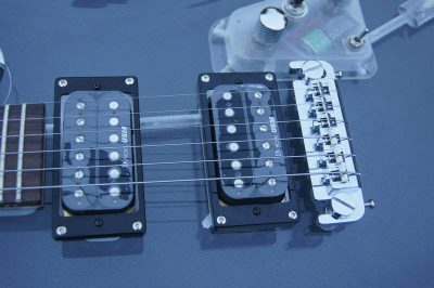 Custom Riva MG115C Clear Acrylic Luminous LED Mod Blue Guitar - Image 10