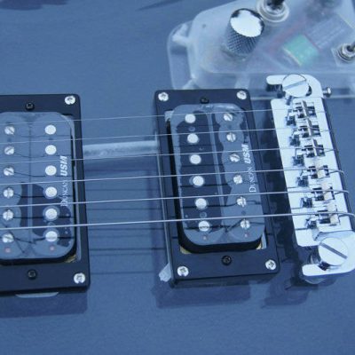 Custom Riva MG115C Clear Acrylic Luminous LED Mod Blue Guitar - Image 10