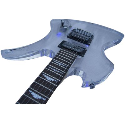 Custom Riva MG115C Clear Acrylic Luminous LED Mod Blue Guitar - Image 9