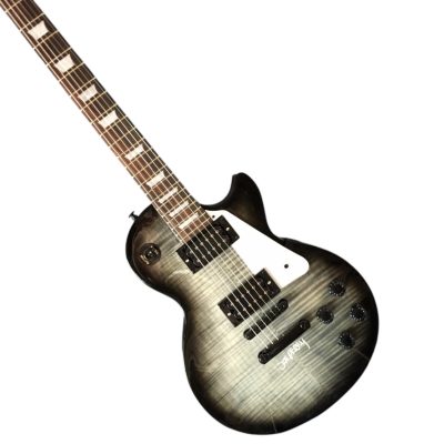Custom Crown Translucent Black Burst Joe Perry Flamed Maple Top Electric Guitar - Image 8