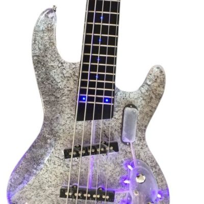 Custom Axis Plexiglass Acrylic Lucite Blue LED 5 String Bass