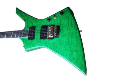 Custom Race KE2 Transparent Green Kelly Electric Guitar KEXQ Floyd Rose Tremolo - Image 2