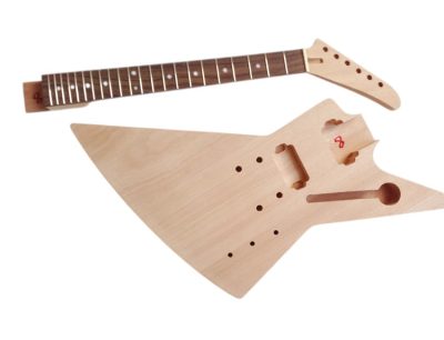 Custom Crown DIY Unfinished Guitar Kit 2 Pickups Explorer - Image 3