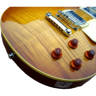 Custom Crown Honey Burst Flamed Maple Top Electric Guitar - Image 10