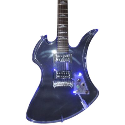 Custom Riva MG115C Clear Acrylic Luminous LED Mod Blue Guitar - Image 8