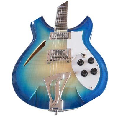 Custom Nova Blue Burst 381V69 Semi Hollow 12 String Electric Guitar - Image 5