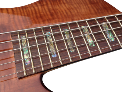 Custom Solis Emperor II Elite Single Cutaway Body Tiger Maple Top 5 String Bass - Image 6