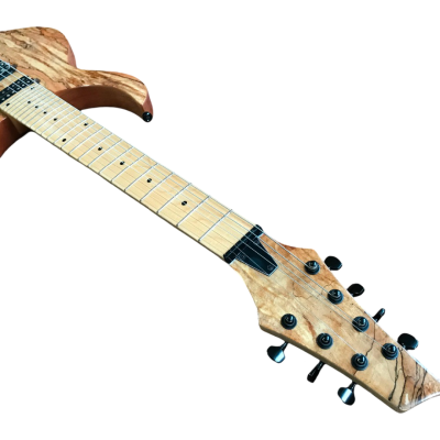 Custom Onyx Regius Spalted Maple Wood Top 7 String Guitar - Image 9