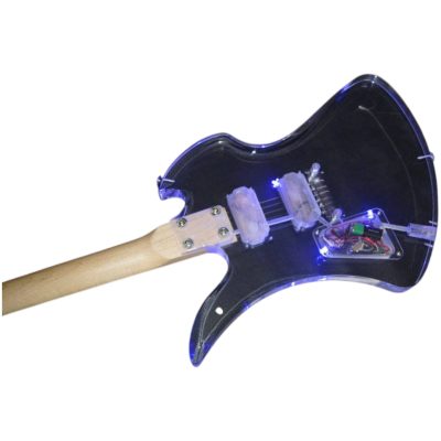Custom Riva MG115C Clear Acrylic Luminous LED Mod Blue Guitar - Image 7