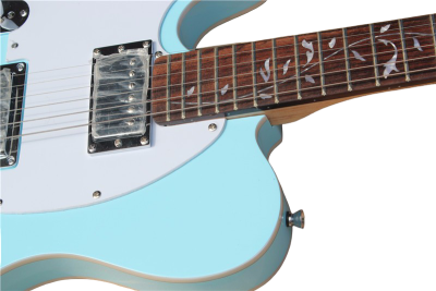 Custom Regent Pastel Daphne Blue Tree Of Life Inlay Electric Guitar Left Handed - Image 5