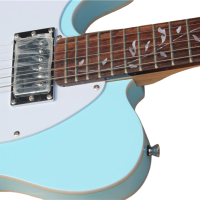 Custom Regent Pastel Daphne Blue Tree Of Life Inlay Electric Guitar Left Handed - Image 5