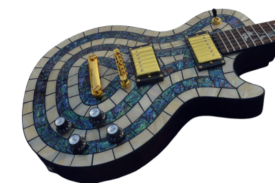 Custom Abyss Mahogany Body In Hand Laid High Grade Mosaic Guitar - Image 13