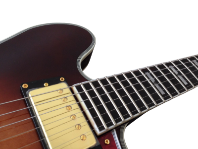 Custom Crown ES335 Semi Hollow Body Figured Antique Burst Fhole Guitar - Image 9