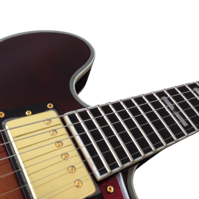 Custom Crown ES335 Semi Hollow Body Figured Antique Burst Fhole Guitar - Image 9