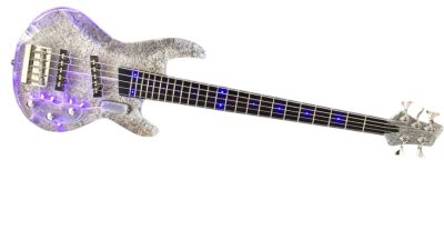 Custom Axis Plexiglass Acrylic Lucite Blue LED 5 String Bass - Image 6