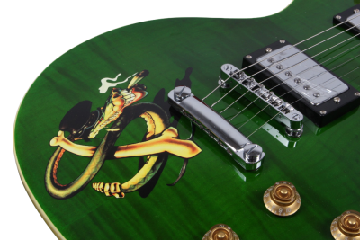 Custom Crown Green Flame Maple Top Snakepit Slash Electric Guitar - Image 7