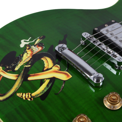 Custom Crown Green Flame Maple Top Snakepit Slash Electric Guitar - Image 7