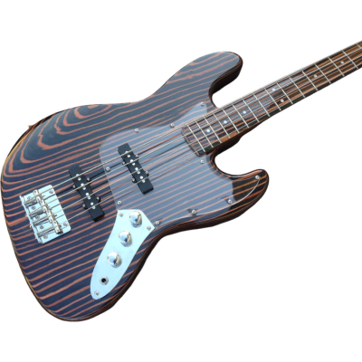 Custom Regent Natural Jaco Zebrawood with Ceruse 4 String Jazz Bass - Image 8