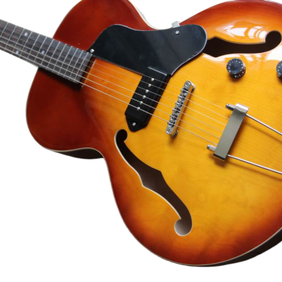 Custom Crown ES-125 Cognac Burst Fhole Archtop P90 Electric Guitar - Image 7