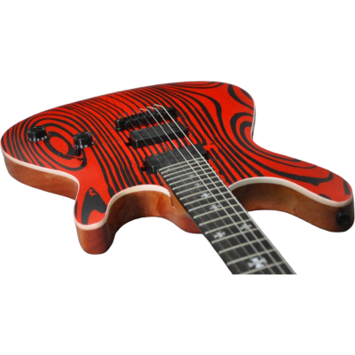 Custom Onyx Gothic Monolith Black Luminactive Cross Fretboard Inlays String Thru Body Guitar - Image 4