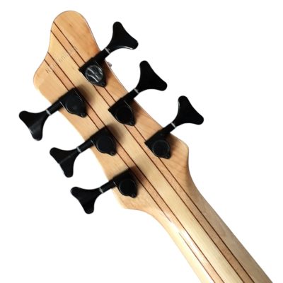 Custom Onyx Patriot Translucent Charcoal Burst Flamed Maple 6 String Bass Multi Fanned Fret - Image 9